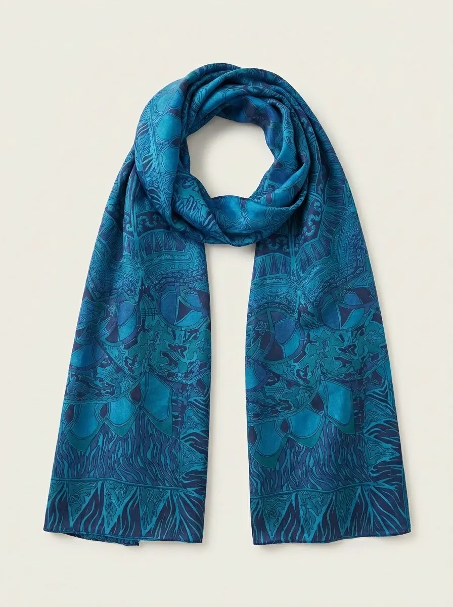 Foulard soie motif oriental