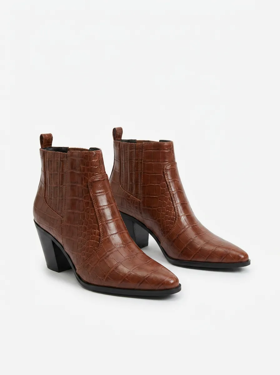Bottines Chelsea effet croco