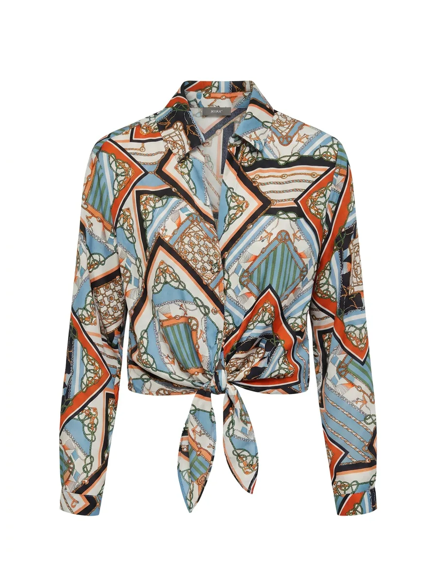 Chemise foulard à motifs