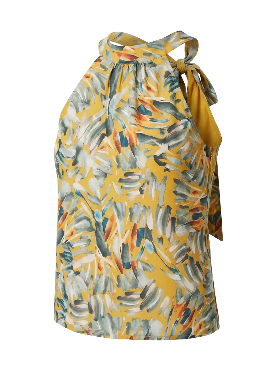 Top col licou imprimé tropical